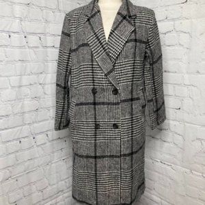Maia Hemera Checked Wool Look Double Breasted Coat